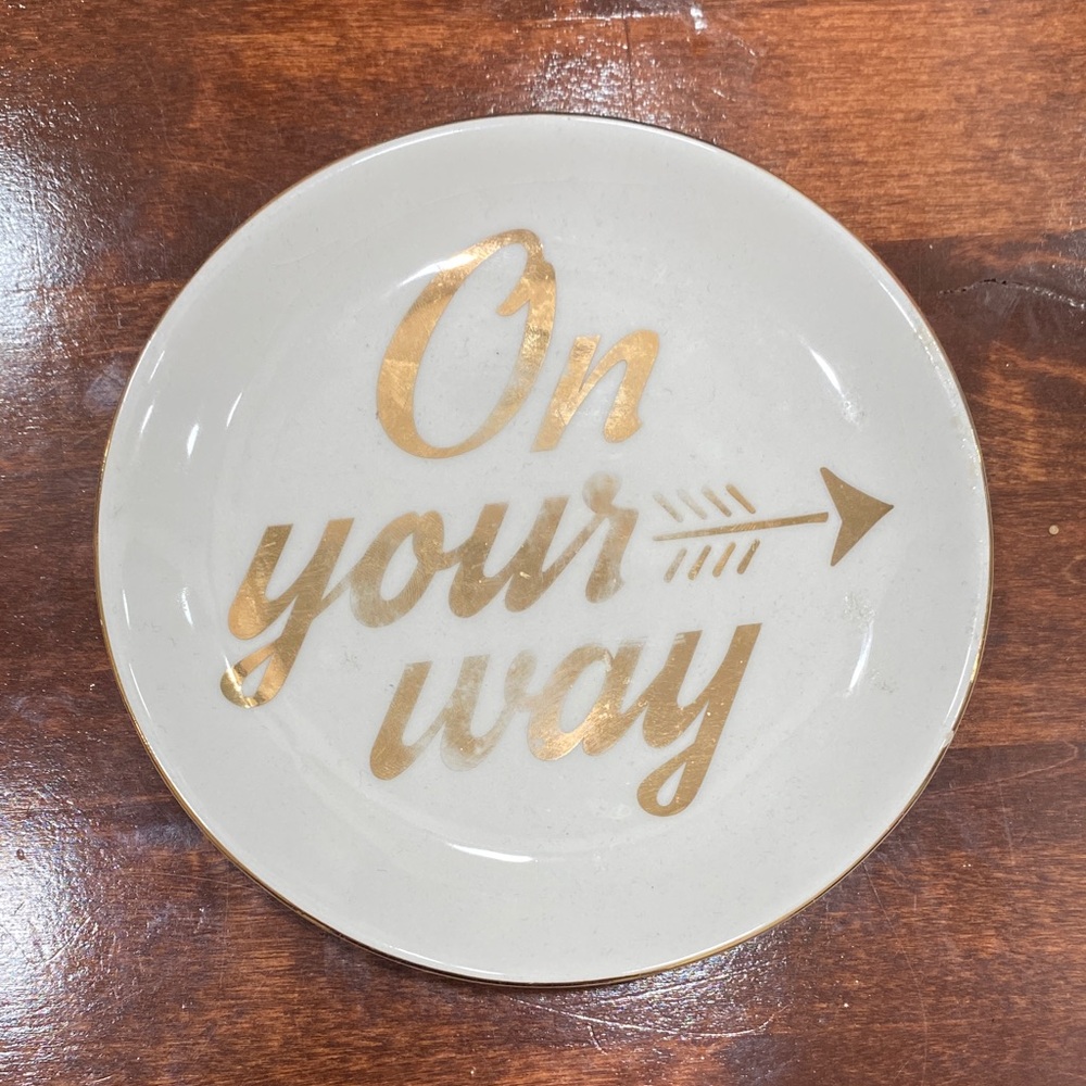 Gold and White Trinket Dish